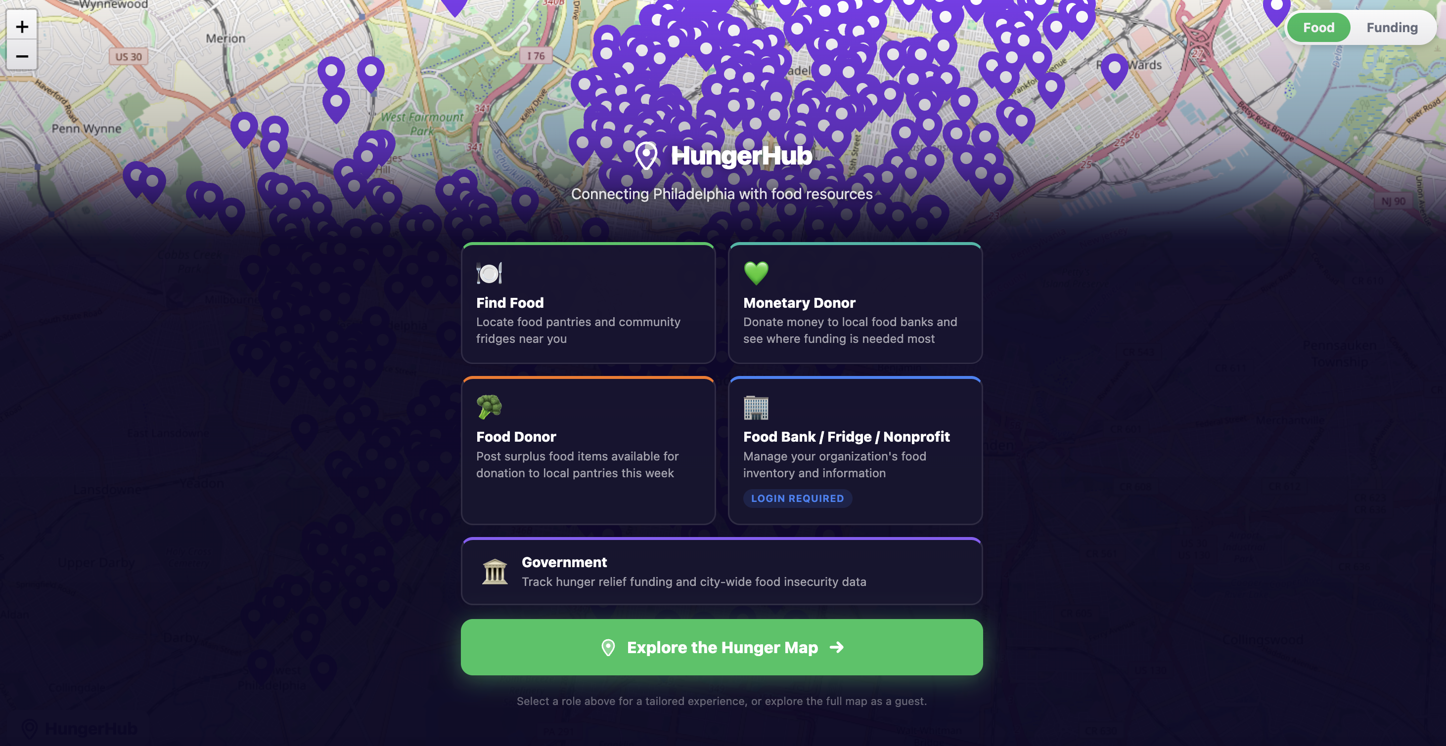 Hunger Hub web app screenshot