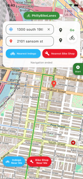 PhillyBikeLanes screenshot 2